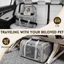 Cat Carrier Soft, Dog Carriers for Small Dogs/Large Cats (Up to 16lbs), with High Breathability, Shoulder Strap, Removable Pad, Pet Carrier Airline Approved, for Home Outdoor Travel (Gray)