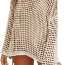 Beach Coverup for Women Bathing Suit Coverup Long Sleeve Beach Cover Up (X-Large, Apricot)