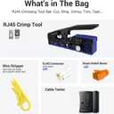 VCELINK RJ45 Crimp Tool Kit for CAT7/6A/6/5E/5, Upgraded Network Tool Set with an Ethernet Crimper, 25 RJ45 Connectors & Boots, Cable Tester, and Wire Stripper, Blue (No Cloth Bag Include)