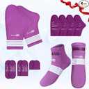 SuzziPad Cold Socks & Hand Ice Pack, Cooling Gloves for Chemotherapy, Chemo Care Package for Women and Men, S/M, Purple