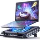 llano Laptop Cooler, Gaming Laptop Cooling Pad with 3500RPM Turbofan, 4.72 Inch External Fan Laptop Stand, Adjustable Variable Speed, Button Control, Seal Foam for Rapid Laptop13-17.3in, V10, Black SE
