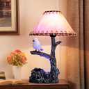 RGB Midcentury Table Lamp Vintage Bedside Lamp Rustic Countryside Nightstand Light Farmhouse Resin RGB Desk Lights for Bar Coffee Living Room Bedroom Restaurant Entry