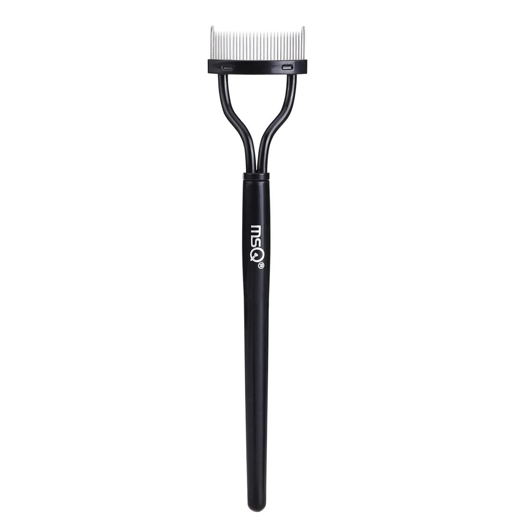 Eyelash Comb MSQ Eyelash Separator Tool Arc Designed Lash Brush Separator With Cover Lash Comb for Eye Makeup Brush Mascara Clump Remover Black (1PCS)