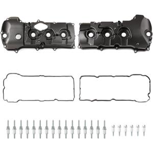 Aluminum Engine Valve Cover Set Left and Right Compatible with 2014-2019 Ford Explorer Flex Taurus Lincoln MKS MKT 3.5L V6 Replace FG1Z-6582-B FG1Z6582C