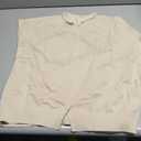 Womens Rolled Cap Sleeve Knit Top Button Front Summer Lightweight Sweater Shirt (Beige, M)