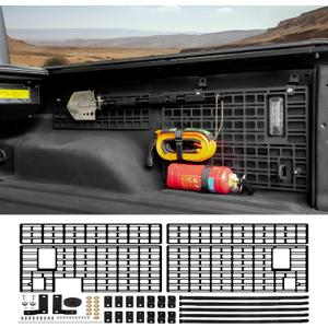 Side Molle Panel Compatible with 2019-2024 Jeep Gladiator JT Bed Storage Cargo Rack Truck Bed Organizer No Drilling Fits for Gladiator Accessories