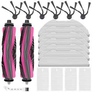 19 Packs Accessories Kit for Eureka E20 Evo Plus (NOT for E20 Plus) Robot Vacuum Cleaner, 2 Rubber Brushs, 4 HEPA Filters, 6 Mop Pads, 6 Side Brushes, 1 Cleaning Brush