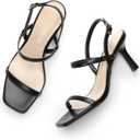 DREAM PAIRS Womens Slingback Heels Square Open Toe Strappy Sandals Ankle Strap High Heeled Dressy Shoes, Size 7