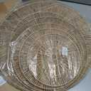 Wicker Wall Decor 6 pieces,Jute Flat Baskets,Woven Wall Art for Above Bed Decoration,Boho Decorative Wall Plate With Metal Frame (Jute Classic Natural)