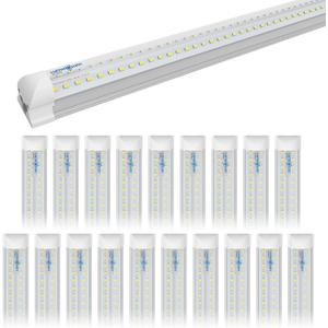 5ft T8 LED Shop Light V-Shaped 36W, 5000K ETL Listed 20 Pack | Integrated Linkable Tube, 4600LM Daylight High Output Plug and Play, 270 Degree Lighting for Warehouse Clear Cover