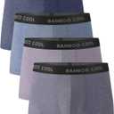 BAMBOO COOL Men's Ultra Breathable Underwear,No Riding Up Boxer Briefs with ComfortFlexible Waistband,Multipack (M)