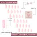 Glamnetic Press On Nails - MaDamn | French Tip UV Finish Short Pointed Almond Fake Nails, Salon Quality Semi-Transparent Nails in 12 Sizes - 24 Nail Kit with Glue