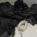 10x10ft Black Tulle Backdrop Curtain with Lights String for Parites, Sheer Photo Backdrop Curtains with Lights for Wedding Backdrop Ceremony Reception Bridal Shower Baby Shower Birthday Party (2 Panels(5*10FT))