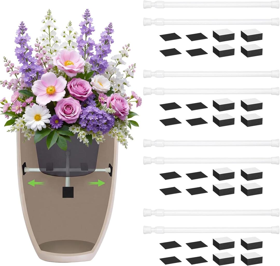 Novabright 4 Pack Adjustable Plant Risers 12-20" Planter Inserts for Inside Pots, Pot Fillers for Indoor Outdoor Conical, Round, and Square Tall Planters, Easy to Install