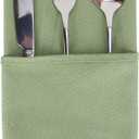Solid Color Cotton Blended Dinner Cloth Napkins - Set of 12 (17 x 17 inches) - for Events & Home Use (Olive Green)