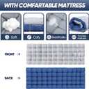 HAITRAL Portable Camping Cot with Mattress - Outdoor Folding Heavy Duty Sleeping Bed with Side Pocket for Adults - Oxford Single Lounge Chaise for Camping Tent Beach Office Max Load 300 LBS (Grey), 74 * 26 * 14 inches