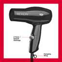 Revlon Compact Hair Dryer | 1875W Lightweight Design, Perfect for Travel, (Black)