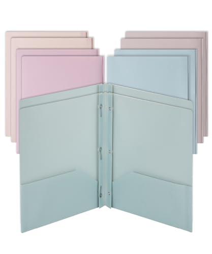 Mr. Pen- Plastic Folders with Pockets and Prongs, 10 Pack, Letter Size, Colorful, Flexible Plastic Folders with Prongs