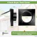 4 Inch Dryer Vent Guard,Magnetic Dryer Vent Cover Outside,Bathroom and Dryer Vent Cover,Dryer Wall Vent -Black