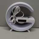 VDZZ Mini Wireless Speaker with Bluetooth Lamp, Atmosphere Lamp, Wireless Charging, Alarm Clock,Smart LED Table Lamp, Night Light, Birthday Gifts for Girls Boys Party Aged 412 (White)