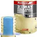 Redford Supply Co. Cold Snap (5°F) Round Pressure Tank Cover Insulation, 3-Way Round, 28"Diameter x 54"H, Water Well Tank Covers Insulated, Well Pump Cover Insulated Freeze Proof, for Winter (Beige)