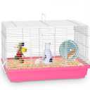 Hamster cage for Hamsters, Gerbils, mice, Rats, Small Guinea Pigs and Other Small Animals. (Large, Pink)