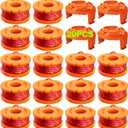 20 Pack Trimmer Spool Line for Worx,(WA0010)Replacement Trimmer Spool Line for Worx,Trimmer Line Refills 0.065 inch for Worx,Suitable for Worx String Trimmers(16 Pack Grass Trimmer Line,4 Trimmer Cap)