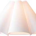 Large Pleated Empire Lamp Shade, White Linen Fabric Box Replacement Lampshade, 5.9" Top x 18.5" Bottom x 11" Slant, Spider Fitter Shade for Table Lamps, Floor Lamps, 1 Pack