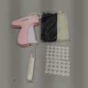 DELSI 9-in-1 Stitch Gun for Clothes, All-in-One Clothing Tagging Gun Kit with 6 Needles, 4000 Fasteners (25mm Black & White + 5mm Black, White & Colorful), 100 Silicon Buttons, Scissor & Manual (Baby Pink)