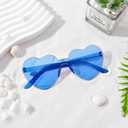 20 Pairs Heart Shaped Sunglasses Bulk, Colorful Rimless Fun Heart Sunglasses for Women Party Favors (Blue)