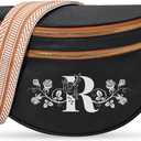 Viverte Personalized Gifts for Women Initial Bum Bags Pu Leather Crossbody Bags Letters Purses for Mom
