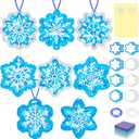 40pcs Christmas Crafts Bulk  Snowflake Paper Suncatcher DIY Kits for Winter Party, Holiday Ornaments, Classroom Decorations
