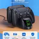 Controller Charging Station for PlayStation 5 Dualsense Controller with Dual Stand Charger Dock, Upgrade Charger for PS5 Accessories Fast Charging Cable, Charging Station Black for PS5