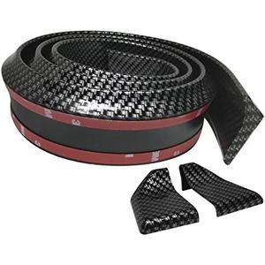 Car Rear Spoiler Exterior Rear Spoiler Trunk Spoiler Lip Kit Universal Fits for Most Cars Punch-Free Installation, Carbon Fiber Black 4.9ft/1.5m Length 1.7" Width