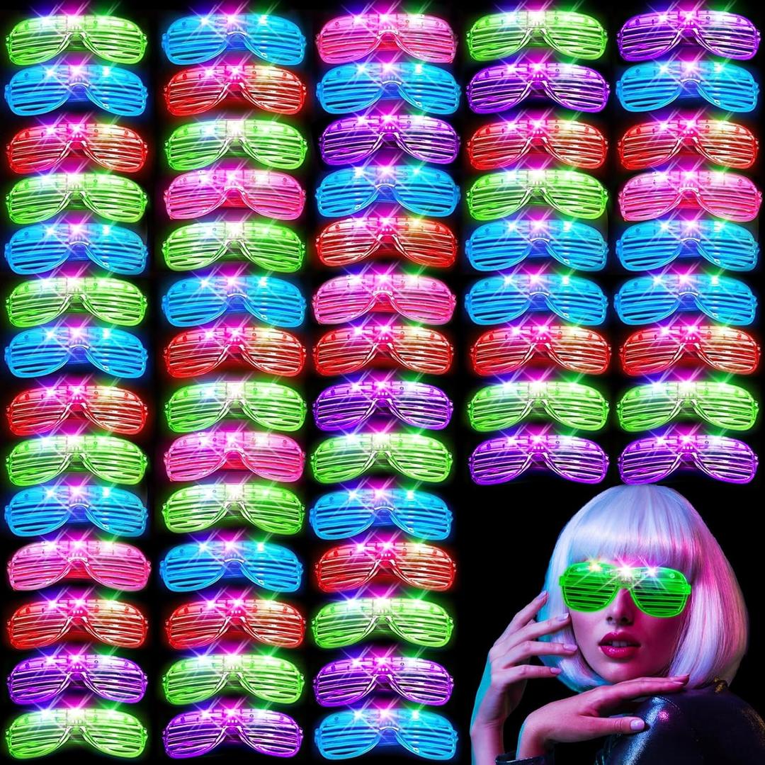 84 PCS LED Glasses, 5 Colors Light Up Glasses with 3 Light Modes, Glow in The Dark Party Supplies, Glow Glasses for Rave Party,Wedding, Birthday, Concert, New Year, Carnival