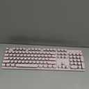 Redragon K710 Wireless Typewriter Mechanical Gaming Keyboard, Bluetooth/2.4Ghz/Wired, RGB Led Backlit, Blue Switch - Clicky, Rechargeable, Solid Metal Panel, Round Keycaps, Pink