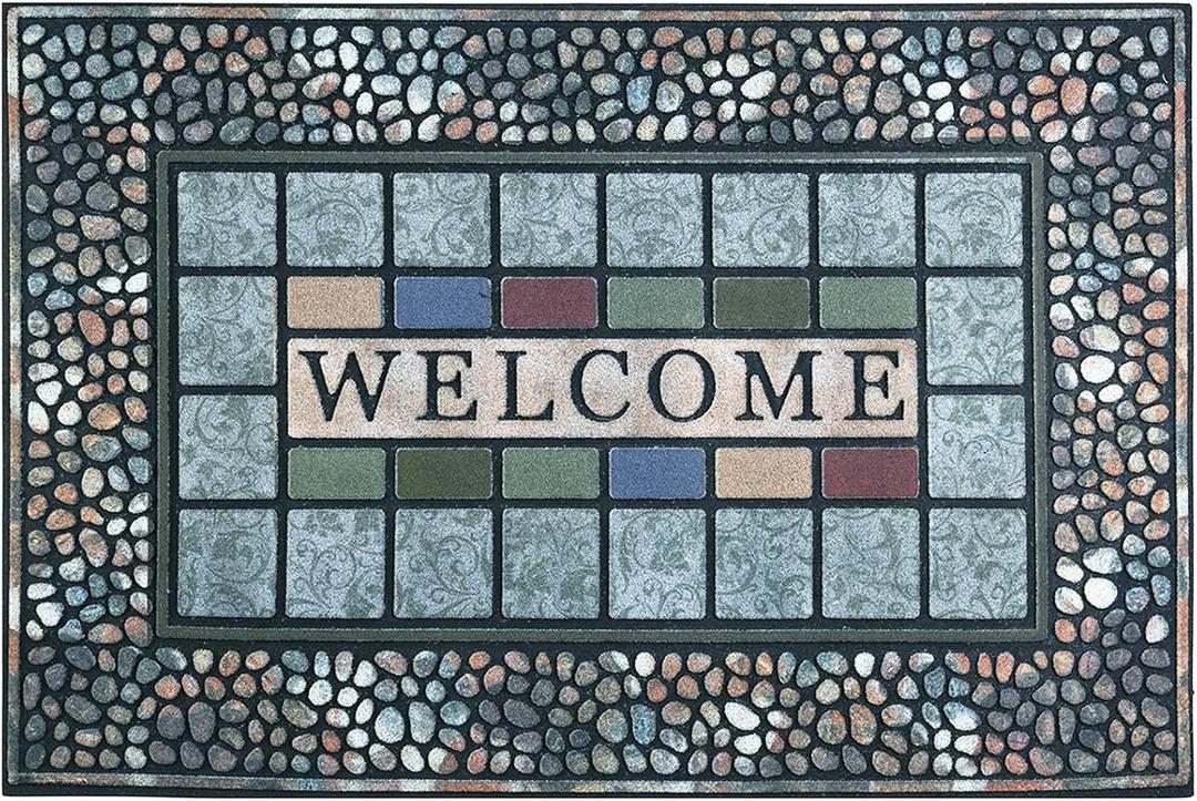 CHICHIC Rectangle Entrance Door Mat Large 24 x 36 Inch Entry Way High Traffic Area Doormat Front Door Rugs Outdoors Heavy Duty Welcome Mat, Non Slip Rubber Back Low Profile for Garage