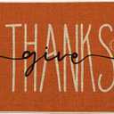 Artoid Mode Give Thanks Pumpkin Thanksgiving Welcome Decorative Doormat, Seasonal Fall Low-Profile Floor Rug Switch Mat for Indoor Outdoor 24x35 Inch