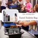 TSA Approved Toiletry Bag,Clear Travel Toiletry Bag,PVC Makeup Bags,Clear Travel Makeup Bag,Carry on Airport Airline Compliant Bag,Travel Accessories Bags for Women Men(White-3PCS)