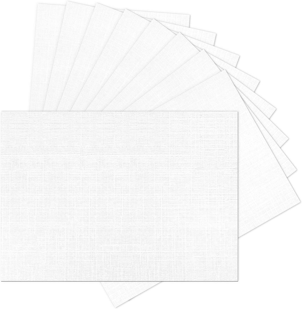 5x7 White Linen Paper Textured Cardstock, Goefun 100 Pack Index Card Wedding Invitation Cardstock 80 lb Linen Paper for Printing, Invitations, Arts & Crafts and Business Cards