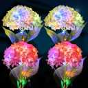 4 Pack Solar Garden Lights Outdoor, LED Colorful Waterproof Solar Powered Hydrangea Flowers Landscape Lights for Patio, Outside Yard, Pathway Decorative, Dcor, Two Lightning Modes