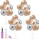 Champagne Balloon Stand Centerpiece Table Decorations for Women's Birthday Bridal Shower Wedding Engagement Anniversary Retirement Mother's Day New Years Decorations 2025 (Champagne set4)