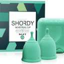 SHORDY Reusable Menstrual Cup (Small) Set of 2 with Mini Box, 100% Soft Silicone, Coupe Menstruelle, Safe Period Cup, Light Flow Kit, Feminine Hygiene, Tampons, Pads & Disc Alternative