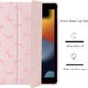 Cute Kawaii Pink Bow for iPad Air 3 for iPad Pro 10.5 Inch 2017 | with Pencil Holder | Auto Sleep/Wake | Multiple Viewing Angles Pink Leather Soft TPU Back Cover