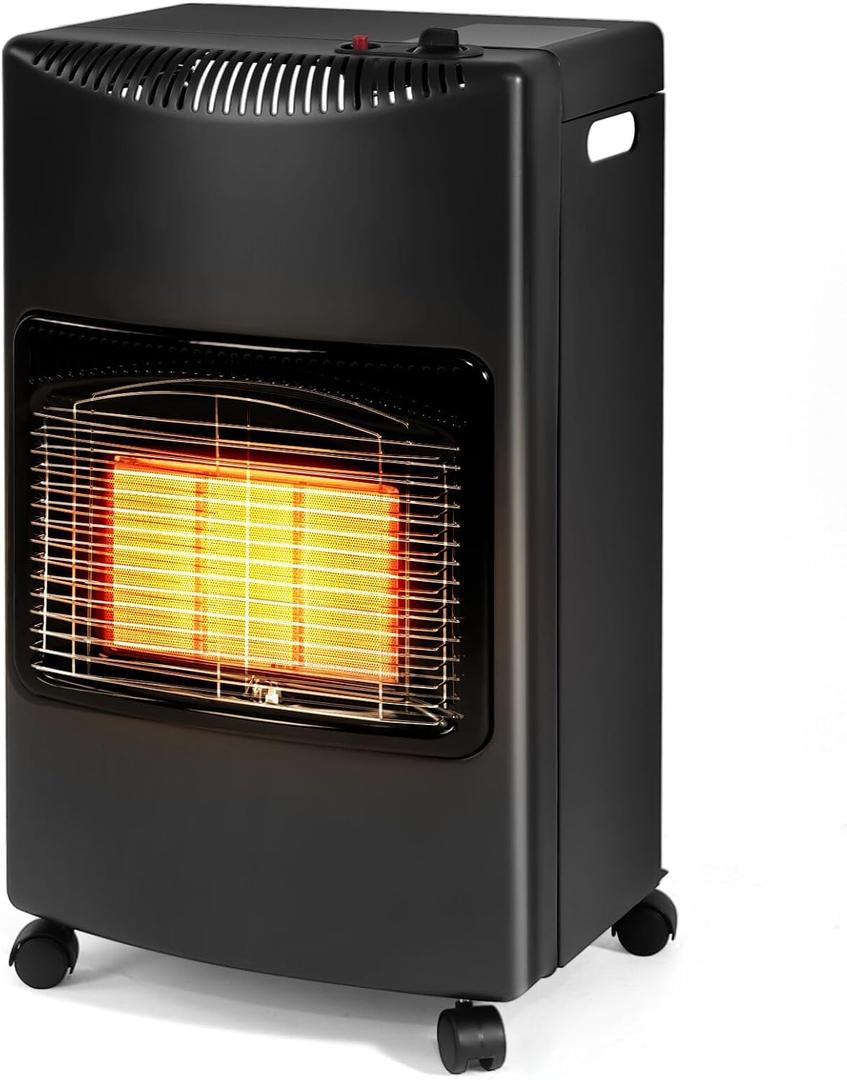 Propane Patio Heater, 18,000 BTU Foldable Outdoor Propane Heater with LP Regulator, Portable Gas Heaters for Camping, Garage, Porch and Backyard