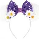 FACHPINT Daisy Mouse Ears, White Mouse Headband for Anyone, Cute Mini Ears for Theme Park Accessories
