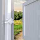 Heavy Duty Gate Latch, Post Mount Automatic Self-Closing Door Latch,for Wooden/Vinyl Fence, Pool,Garden Outdoor, W/Mounting Screws (White)