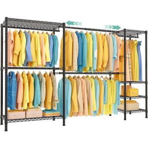 SEMHOR E01 Expandable Heavy Duty Clothes Rack, Free Standing Closet System