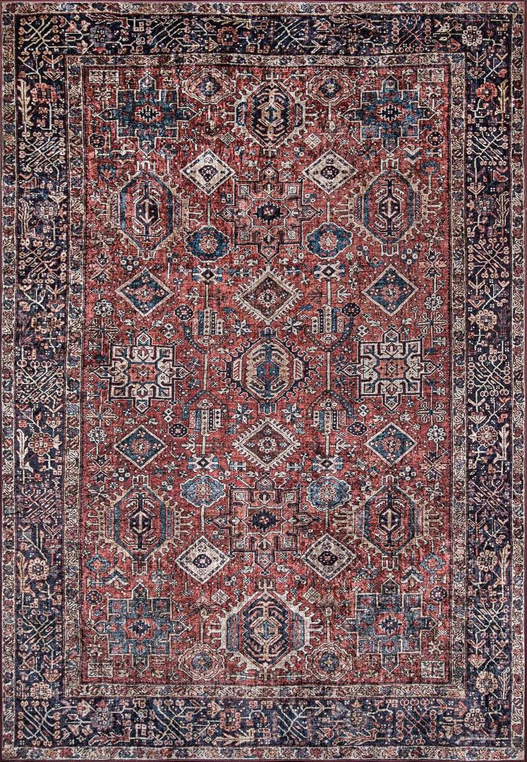 Momeni Karachi Area Rug, 2' X 3', Rust, Traditional Area Rug Collection Adds Timeless Integrity to Interior Floors with an Array Of Ancient Patterns