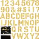 184 PCS 6 Inch Large Vinyl Alphabet Stickers Gold Self Adhesive Cardboard Letters Sticker Big Font Alphabet Number Symbol Stickers for Home Party Window Backdrop Classroom Mailbox DIY Crafts Making
